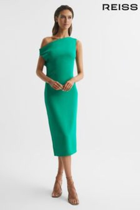 Reiss Green Zaria Off-Shoulder Bodycon Midi Dress (D54764) | 266 €