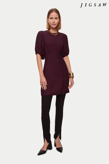Jigsaw Purple Crinkle Crepe Short Dress (D54971) | €79