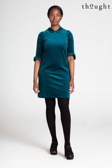 Платье из органического хлопка с бархат Thought Синий Elena (D55068) | €65