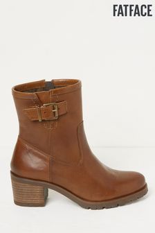 FatFace Brown Hollie Midheight Heel Boots (D55126) | €56