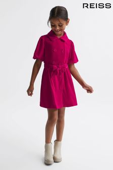 Reiss Pink Nancy Junior Velvet Double Breasted Dress (D55128) | $183