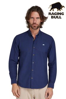 Raging Bull Blue Classic Long Sleeve Oxford Shirt (D55177) | 376 SAR - 440 SAR