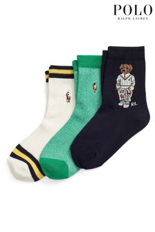 Polo Ralph Lauren Green Bear Logo Socks 3 Pack (D55344) | €14