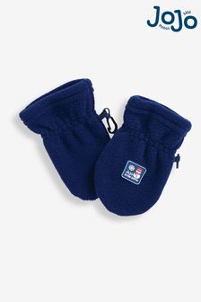 JoJo Maman Bébé Navy Polarfleece Pop-On Mittens (D55359) | €14