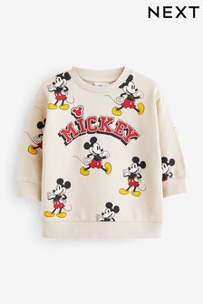 Neutral Cream All Over Print Disney Mickey Sweatshirt (3mths-8yrs) (D55406) | kr228 - kr258