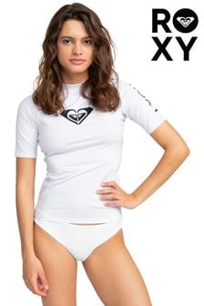 ホワイト - Roxy Whole Hearted Short Sleeve Rash T-shirt (D55415) | ￥4,760