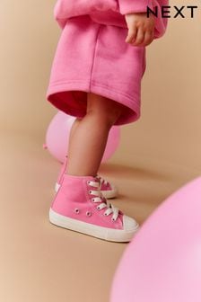 Pink Standard Fit (F) High Top Trainers (D55448) | OMR8 - OMR9
