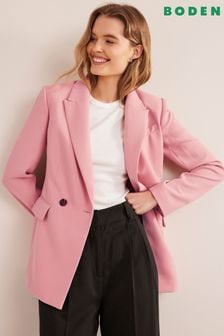 Boden Pink Double Breasted Crepe Blazer (D55458) | €89
