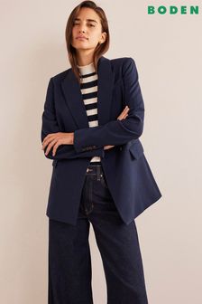 Boden Blue Double Breasted Crepe Blazer (D55459) | €121