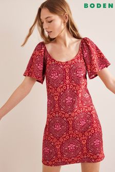 Boden Red Scoop Neck Jersey Mini Dress (D55472) | €41