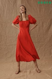 Boden Red Ruched Bodice Midi Dress (D55476) | 92 €