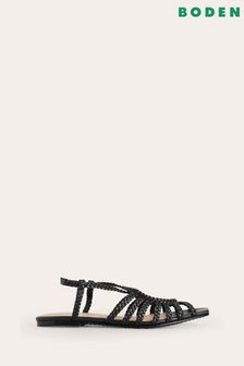 Boden Black Woven Multi Strap Flat Sandals (D55490) | €81