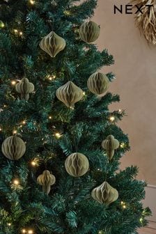 10 Pack Green Paper Christmas Baubles (D55549) | €6.50