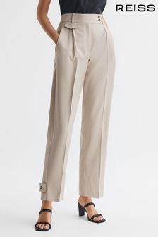 Reiss Stone River High Rise Cropped Tapered Trousers (D55747) | €220