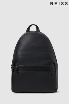 Reiss Black Drew Leather Zipped Backpack (D55827) | ₪ 1,443