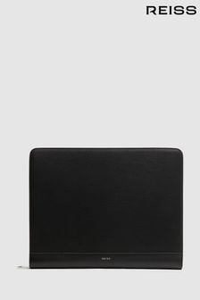 Reiss Black Declan Saffiano Leather Folio (D55829) | 941 QAR
