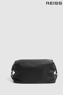Reiss Black Cole Leather Washbag (D55831) | $239