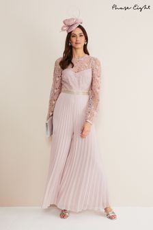 Phase Eight Pink Isla Lace Top Jumpsuit (D55890) | €147