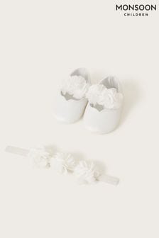 Monsoon Natural Corsage Bando and Bootie Set (D56122) | €25
