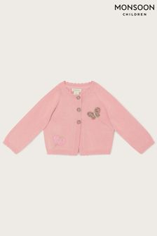 Monsoon Baby Butterfly Strickjacke, Pink (D56124) | 32 €