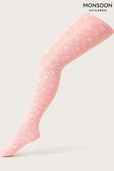 Monsoon Pink Lacey Love Heart Tights (D56134) | €12 - €13