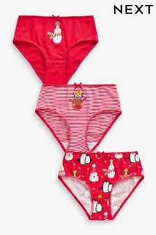 Red Christmas Briefs 3 Pack (1.5-12yrs) (D56346) | €7 - €8.50