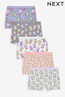 Pink/Grey Avocado Bubble Tea Shorts 5 Pack (2-16yrs) (D56382) | $19 - $28