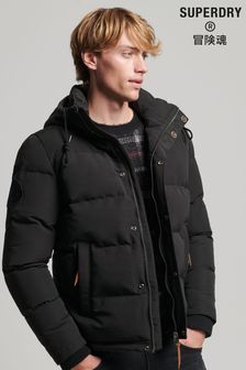 Superdry Black Everest Hooded Puffer Jacket (D56458) | AED555