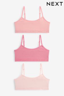 Pink Strappy Crop Top 3 Pack (5-16yrs) (D56544) | 40 QAR - 54 QAR