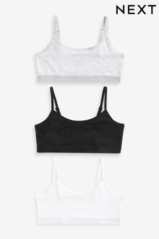 Black/White Strappy Crop Top 3 Pack (5-16yrs) (D56546) | $14 - $19