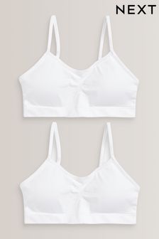 2 Pack Seam Free Strappy Crop Top with Removable Lightly Padded Cups (7-16yrs)