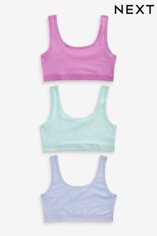 Pink/Purple Crop Tops 3 Pack (5-16yrs) (D56555) | SGD 15 - SGD 21