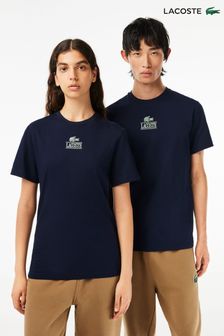 Lacoste Mens Blue Core Graphics T-Shirt (D56635) | LEI 358