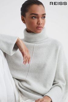 Reiss pulover iz volne in kašmirja z zavihanim ovratnikom  Sarah (D56896) | €180