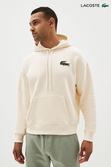 Creme - Lacoste Übergroßes Kapuzensweatshirt mit Krokodesign (D57049) | 103 €