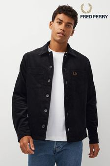 Fred Perry Cord Black Overshirt (D57073) | SGD 290