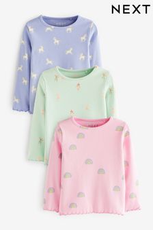 Character Long Sleeve Cotton T-Shirts 3 Pack (3mths-7yrs)