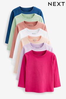 Разноцветная - Набор футболок с длинными рукавами, 7 шт. (3 мес.-7 лет) (D57086) | 14 740 тг - 17 420 тг