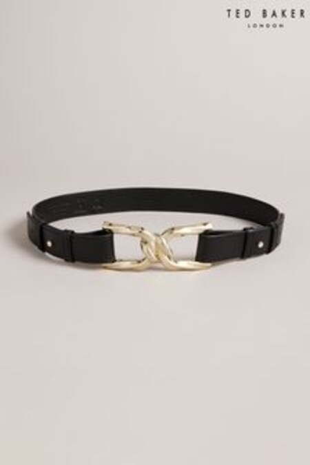 حزام أسود بإبزيم ملفوف Chelt من Ted Baker (D57136) | 26 ر.ع