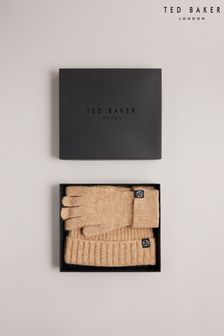 Ted Baker Brite Brown Wool Blend Hat And Glove Set (D57137) | 87 €