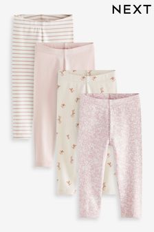 Pink/Cream 4 Pack Printed Leggings (3mths-7yrs) (D57192) | $34 - $43