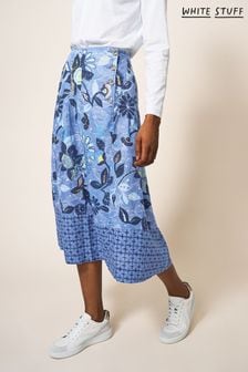 Синяя льняная юбка White Stuff Ciara (D57223) | €47
