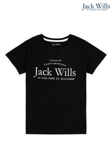 Jack Wills Klassisches T-Shirt mit Rundhalsausschnitt, Schwarz (D57288) | 28 € - 37 €