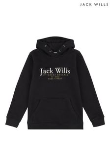 Jack Wills黑色文字圖案連帽衫 (D57296) | NT$1,870 - NT$2,520