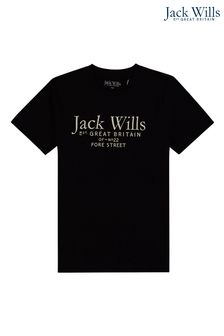 Jack Wills Script Black T-Shirt (D57304) | OMR9 - OMR12
