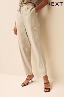 Stone Cargo Trousers With Elasticated Drawstring (D57360) | €23