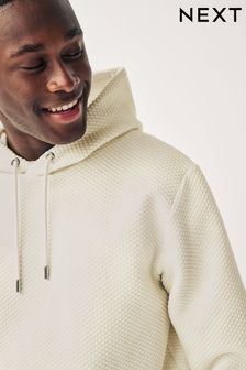 Blanc écru - Sweat à capuche - T-shirt texturé haut de gamme (D57365) | 44€