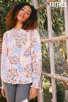 FatFace Natural Fran Meadow Patch Shirred Top (D57531) | €30