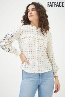 Fat Face Natural Etta Embroidered Blouse (D57596) | $96