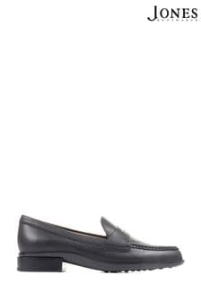 Jones Bootmaker Gessa Black Leather Penny Loafers (D57601) | AED527